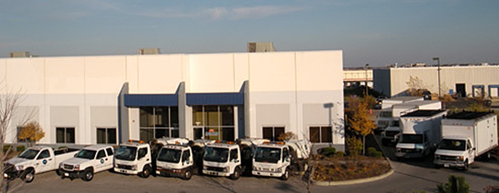 Midwest Maintenance Services full fleet of sweeper and service trucks at our facility