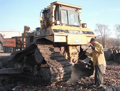 Heavy equipment degreasing