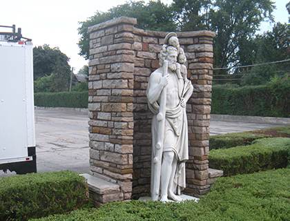 After: Stone statue cleaning