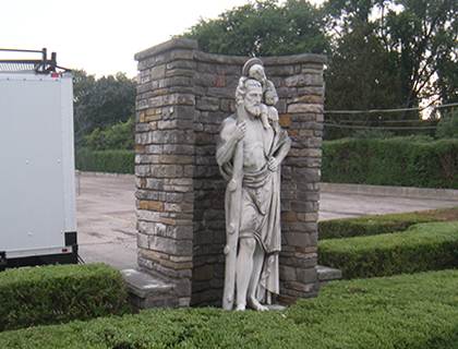 Before: Stone statue cleaning