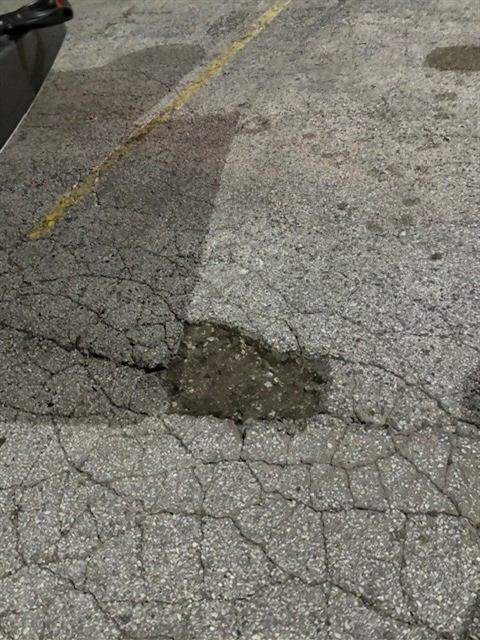 After: Cold patch pothole repair