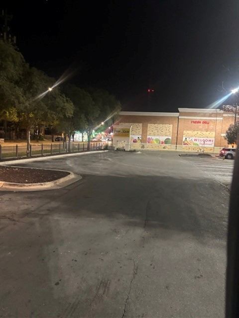 After: Trash and debris swept from the parking lot overnight