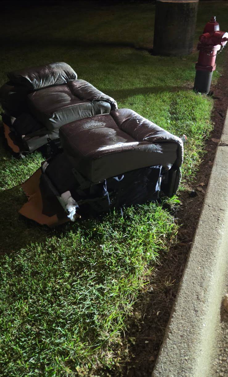 Before: Dumped furniture removed from an apartment community