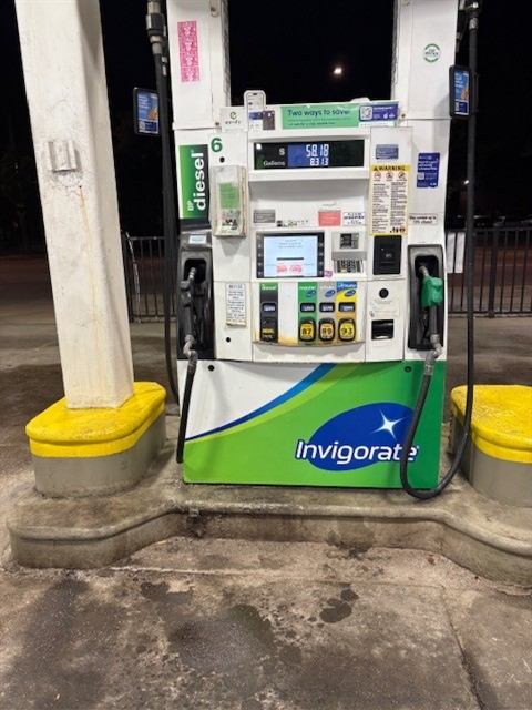 Before: Pump island steam cleaned