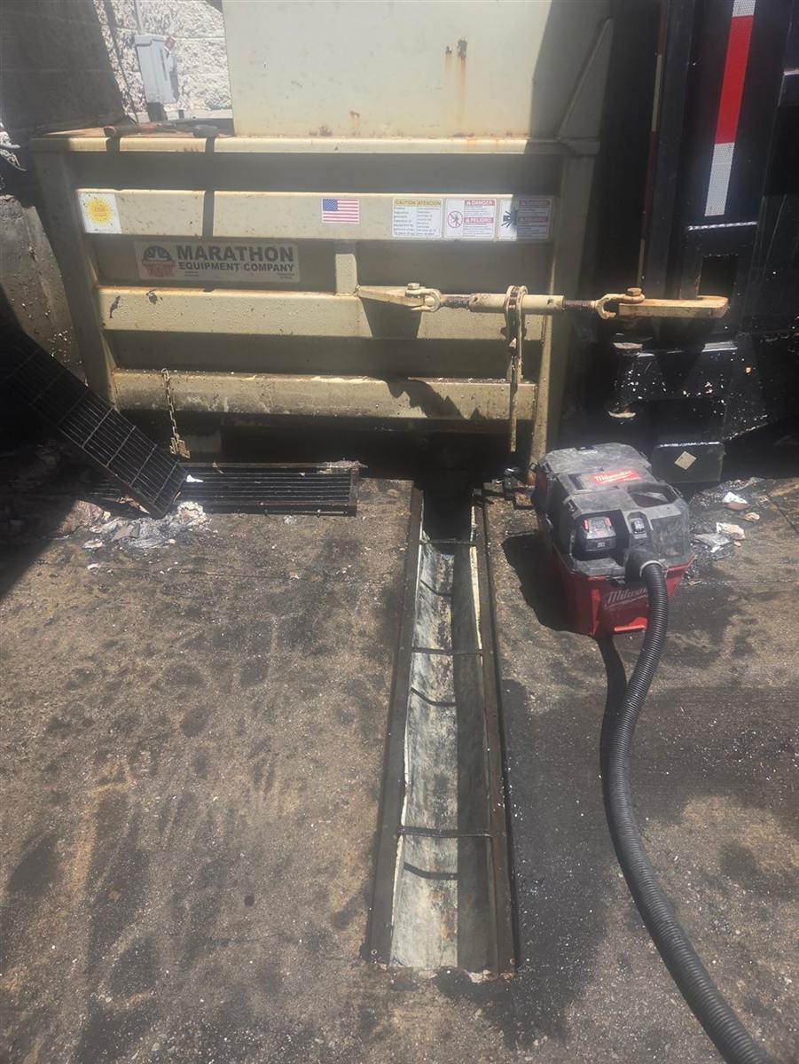 Drain jetting at a loading dock