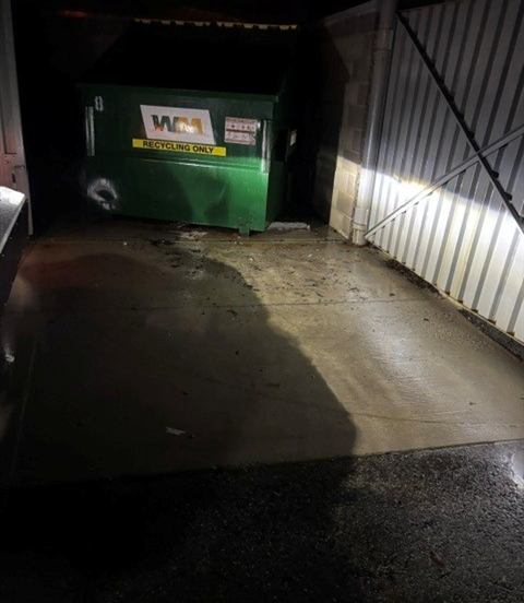 After: Debris removed from a retail trash enclosure