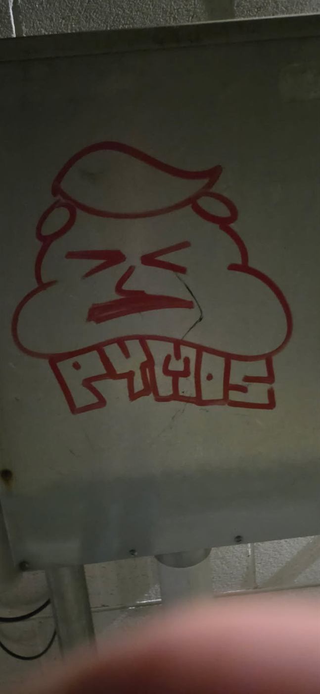 Before: Graffiti removed from a utility box