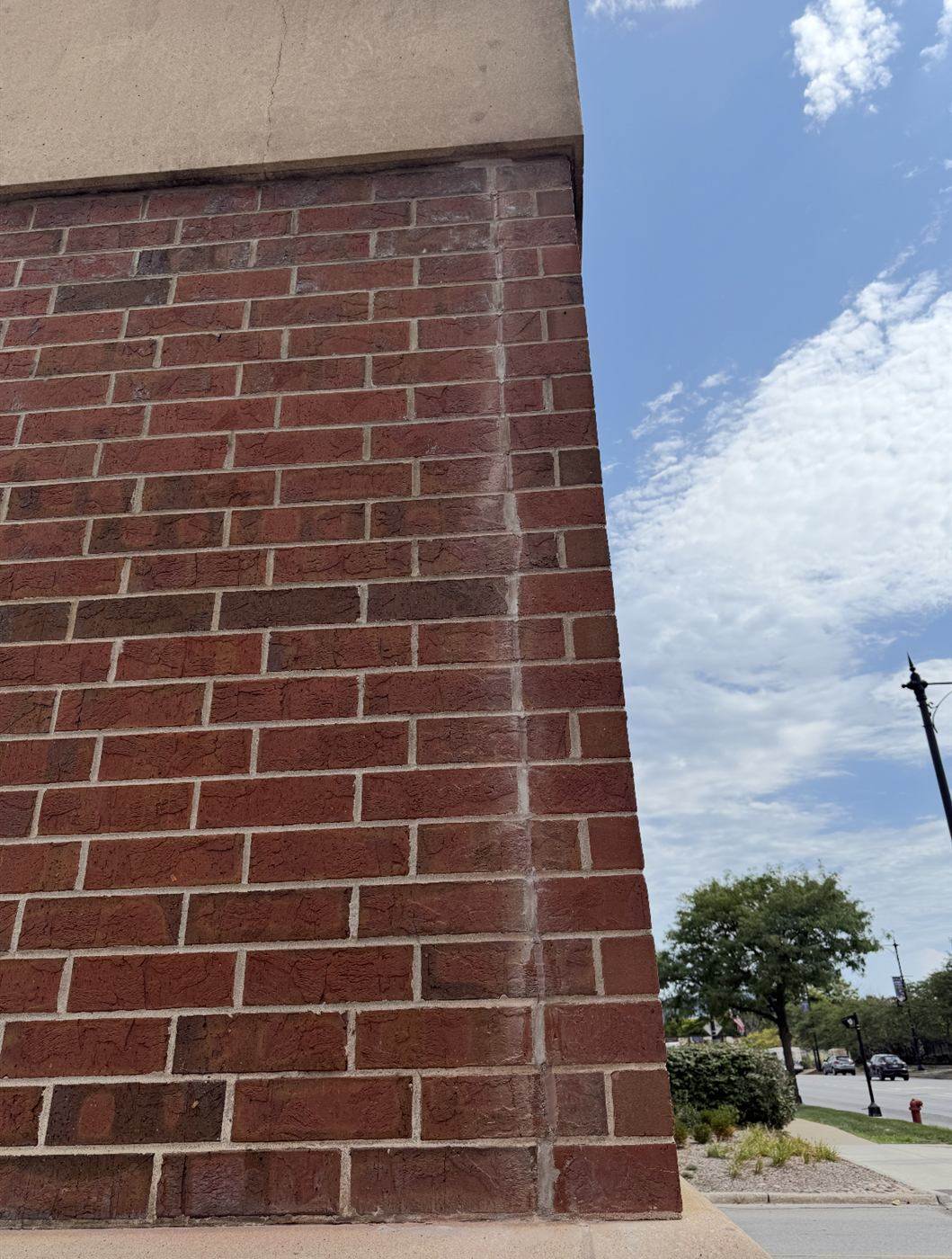 Brick column repointing completed