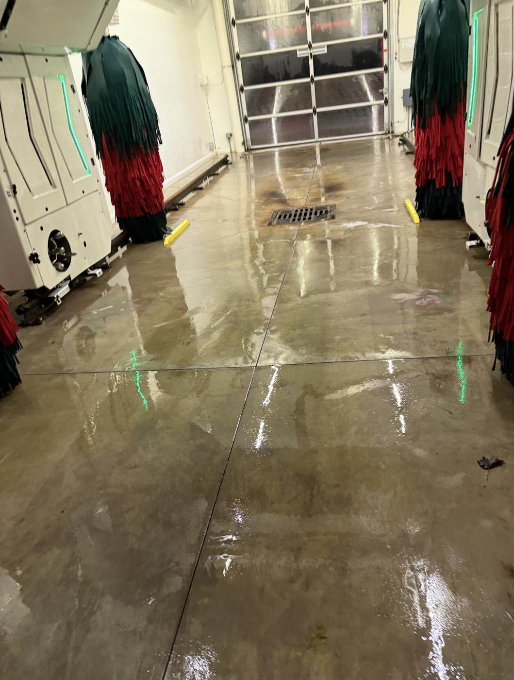 Car wash bay after degreasing